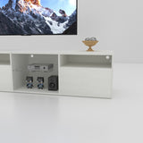 ZUN TV Console with Storage Cabinets, 82.6 Inch Long LED TV Stand with Full RGB Color Selection, 31 W1701P194965