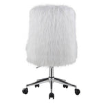 ZUN White and Chrome Swivel Office Chair B062P185681