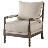 Beige and Natural Removable Back Accent Chair B062P145434