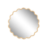 Solid Wood Wavy Mirror-Natural-Wood Vanity Mirror Wall Decor 42" x 42" Modern Mirror Wall Decor for W1445P189555