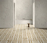 12*12 Waterjet marble,White Gold 2 color, marble, for floor and wall,polished marble tile, W1696P262346