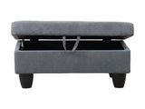 28.5" Storage Ottoman Bench Flannelette Upholstered for Living Room Bedroom Entryway Light Gray 81633101