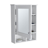 Vina Medicine Cabinet with Mirror Door 29" High Cabinet Organizer with Three concealed Shelves and B200P235867