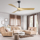 52 Inch Modern Ceiling Fan With 3 ABS Blades Remote Control Reversible DC Motor Without Light For W934P264508