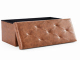 30 Inches Folding Ottoman with Storage Bench, Foot Rest Stool, End of Bed Storage Bench Upholstered, 51018456