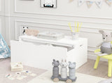 Kids Toy Storage Organizer with Rolling Drawer Modern Wooden Toy Chest with Wheels, Large Pull-Out 36026039