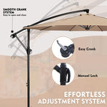 ZUN 10 ft. Steel Cantilever Offset Outdoor Patio Umbrella with Crank Lift - Beige W2181P181959