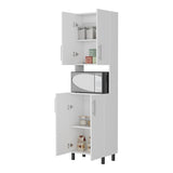 FM FURNITURE Ko Vaya Double Cabinet Kitchen Pantry with Open Storage. White B128P283297
