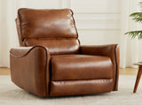 BROWN COLOR AIR LEATHER ELECTRIC RECLINER CHAIR WITH ROCKER AND SWIVEL B2766P488714
