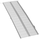 ZUN 8' wheelchair ramp Portable folding ramp silver 65407969