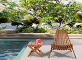 Wood Folding Chair for Outdoor, Low Profile Acacia Wood Lounge Chair for Balcony 53813857