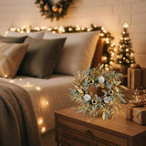 20 Inch Christmas Wreath Door Decor with Warm White LED Lights Christmas Decor FBA shipment 00228642