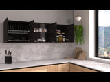 Wall Cabinet 24" H, four Doors, with internal Shelves and internal plate and glass organizer, B097133119
