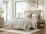 3-Piece Full/Queen 100% Cotton Sateen Duvet Cover Set,Terracotta/Linen B035P408291