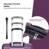 Expandable 3 Piece Luggage Sets PC Lightweight & Durable Suitcase with Two Hooks, Spinner Wheels, W284104376