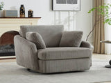 40.55"W Swivel Accent With 2 Thorw Pillows 360 Degree Swivel Round Sofa Modern Oversized Arm W1298P202214