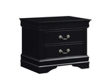 Classic Louis Philippe Style Black Finish 1pc Nightstand of Drawers Traditional Design Bedroom B01151367