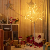 White 5FT LED Birch Tree - Lifelike Bark 72 Lights Flexible Branches 7.2ft Cord for Christmas 19442660