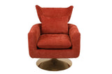 Classic Mid-Century 360-degree Swivel Accent Chair, Orange Linen W1361104582