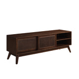 59 Inch Mid Century Modern Rattan TV Stand for 65 Inch TV, Entertainment Cabinet, Media Console for W1801115776