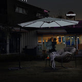 10ft Solar LED Offset Hanging Market Patio Umbrella W640140284