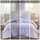 Tassel Comforter Set with Heart Shaped Throw Pillow Full/Queen B035P294223