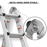 Aluminum Multi-Position Ladder with Wheels, 300 lbs Weight Rating, 22 FT W2529P201199