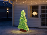 4FT Lighted Christmas Tree Yard Decorations, Pre-lit Holiday Decor with 110 Warm White LED Lights 73238893