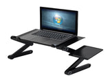 360-Degree Rotation Multifunctional Portable Folding Table with Fan & Mouse Black 35175416