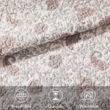 6 Piece Cotton Percale Quilt Set with Throw Pillows Blush Full/Queen B035129025