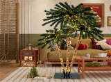 3-Piece Pre-Lit Palm Tree Set - 4/5/6ft Heights, 930 Warm White LEDs, Green PVCMetal 88432254