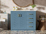 30'' Bathroom Vanity with Ceramic Sink Combo, Solid Wood Frame Bathroom Storage Cabinet, N710P191947M