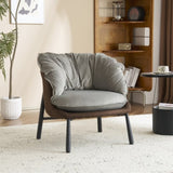 Velvet Accent Chair Barrel Chair with Metal Legs Modern Comfy Armchair Accent Reading Chair for 93829175