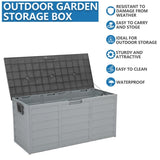 ZUN 75gal 260L Outdoor Garden Plastic Storage Deck Box Chest Tools Cushions Toys Lockable Seat 10663967