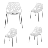 4pcs Bird's Nest Style Lounge Chair White 43246138