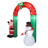 8ft with Santa Snowman 7 Lights Inflatable Festive Arch Decoration 53103707