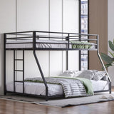 Metal Bunk Bed Twin Over Full Size with Removable Stairs, Heavy Duty Sturdy Frame for Teen & Adults, W1820P294093