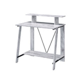 Antique White and Black Writing Desk with Upper Shelf B062P184524