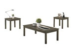 ZUN Dark Grey Color Elegant 3pc Coffee Table Set 1x Coffee Table and 2x End Tables Living Room Furniture B011P237489