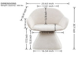 180&deg Swivel Dining Accent Chair, Barrel Upholstered Armchair with Solid Wood Base, Modern Beige W2664P462025