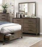 ZUN Dark Walnut Finish Dresser of 6 Drawers Classic Design Bedroom Furniture 1pc B011140394