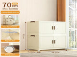 1 Tier Large Foldable Storage Cabinet with Wheels,Stackable Organizer Box for Kitchen Bathroom 25779455
