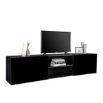 ZUN FCH Modern Minimalist Floating TV Stand for 65-inch TVs, High Glossy Wall-Mounted Entertainment 06436605