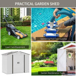 ZUN Steel Storage Shed Garden Tool house 7' x 4' White-AS （Prohibited by WalMart） 31016730