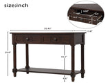 Series Console Table Traditional Design with Two Drawers and Bottom Shelf 73279163