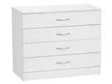 PB Wood Simple 4-Drawer Nightstand Dresser with USB Ports & Outlet, White 52546422