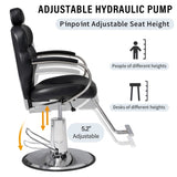 Premium Reclining barber Chair Salon Chair for Hair Stylist with Heavy Duty Hydraulic Pump, 360&deg N753P255164S