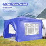 ZUN 10'x10' Folding Canopy with 4 Removable Sidewalls Outdoor Event Shelter UPF 50+ Gazebo Portable W2185P194752