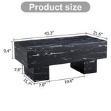 Modern Simple Black Marble Texture MDF Coffee Table - 43.3"x21.6"x17.2" Practical Model.Making it an W1151P271522