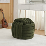 060-Chenille Fabric Modern Knot Design Ottoman Makeup Stool Footstool, Comfortable and Stylish Seat W527P239020